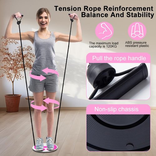 Ab Twists Waist Disc Board Adjustable Waist Trainer Twi-sting Disc with Handles Waists Slimming Balance Rotating Discs for Slimming Arms Hips and Thighs(COLOR:pink)