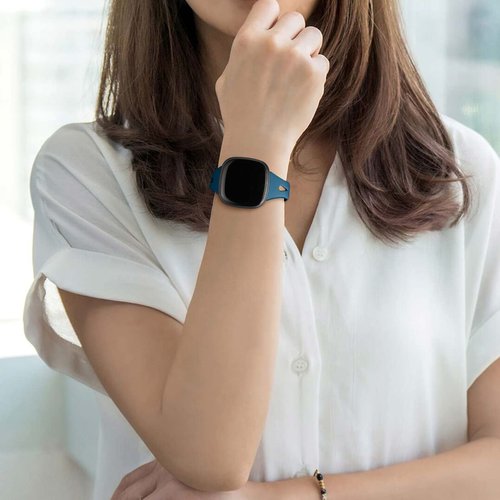 Ouwegaga Compatible with Fitbit Versa 4 Bands for Woman/Sense 2/Sense/Versa 3 Bands for Men,Soft Silicone Slim Sport Strap Compatible with Fitbit Versa 4/Sense 2/Sense/Versa 3 Smartwatch, 4 Pack Small