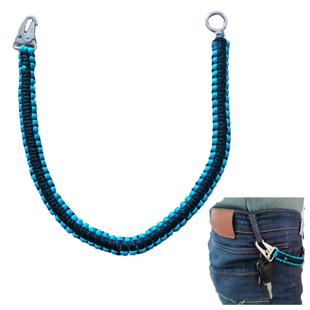 1Pcs Paracord Keychain Correctional Officer Accessories Lanyard Tactical Pistol Belt Military For Keys Keychain Military Grade Heavy Duty Carry Handle Tactical Rope Lanyard Correctional Prison System