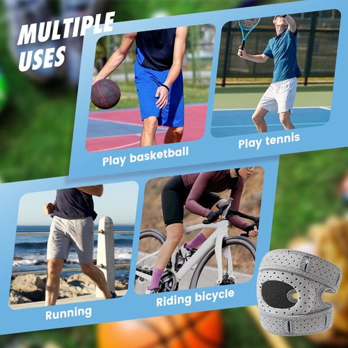 Nitvei Knee Brace for Women Men, 2025 New Adjustable Knee Pain Relief Patella Brace, Knee Support with Patellar Gel Pads for Sports, Running and Workout (Gray, L)