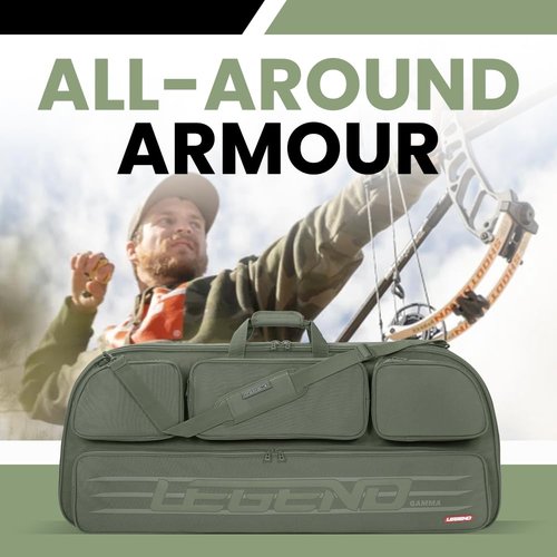 Legend Gamma Compound Bow Case - Premium Archery Bow Cases with Backpack & Shoulder Straps, Soft Bow Case for Archery Accessories, Lightweight Travel Bow Bag with Multiple Storage Pockets - Green