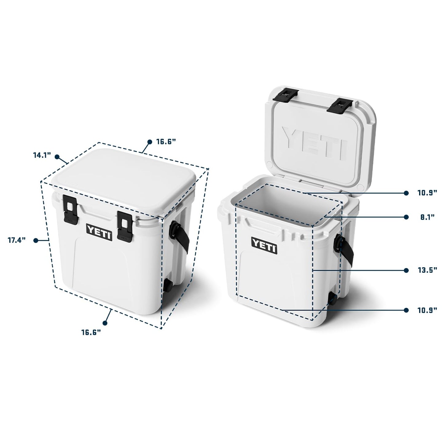 YETI Roadie 24 2.0 Hard Cooler with DoubleDuty Shoulder Strap and Drain Plug, White