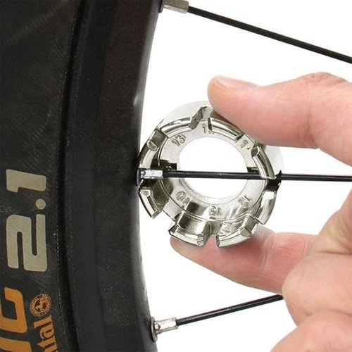 Goabroa Bike Spoke Wrench, Hard Steel 8-in-1 Hardened Steel Bicycle Rim Truing Kit for Precision Wheel Tension Adjustment, Compatible with 10/11/12/13/14/15G Spokes Nipples