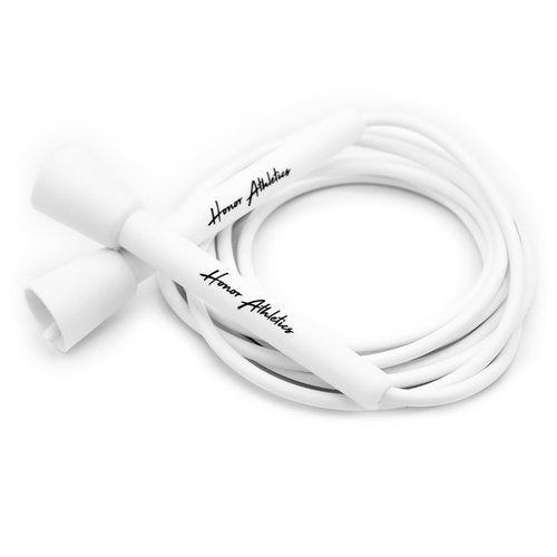 HONOR ATHLETICS Speed Rope, Skipping Rope - Best for Double Under, Boxing, MMA, Cardio Fitness Training Condition - Jump Rope (SNOW WHITE, 11 ft rope – (Fits users over 6'3"))