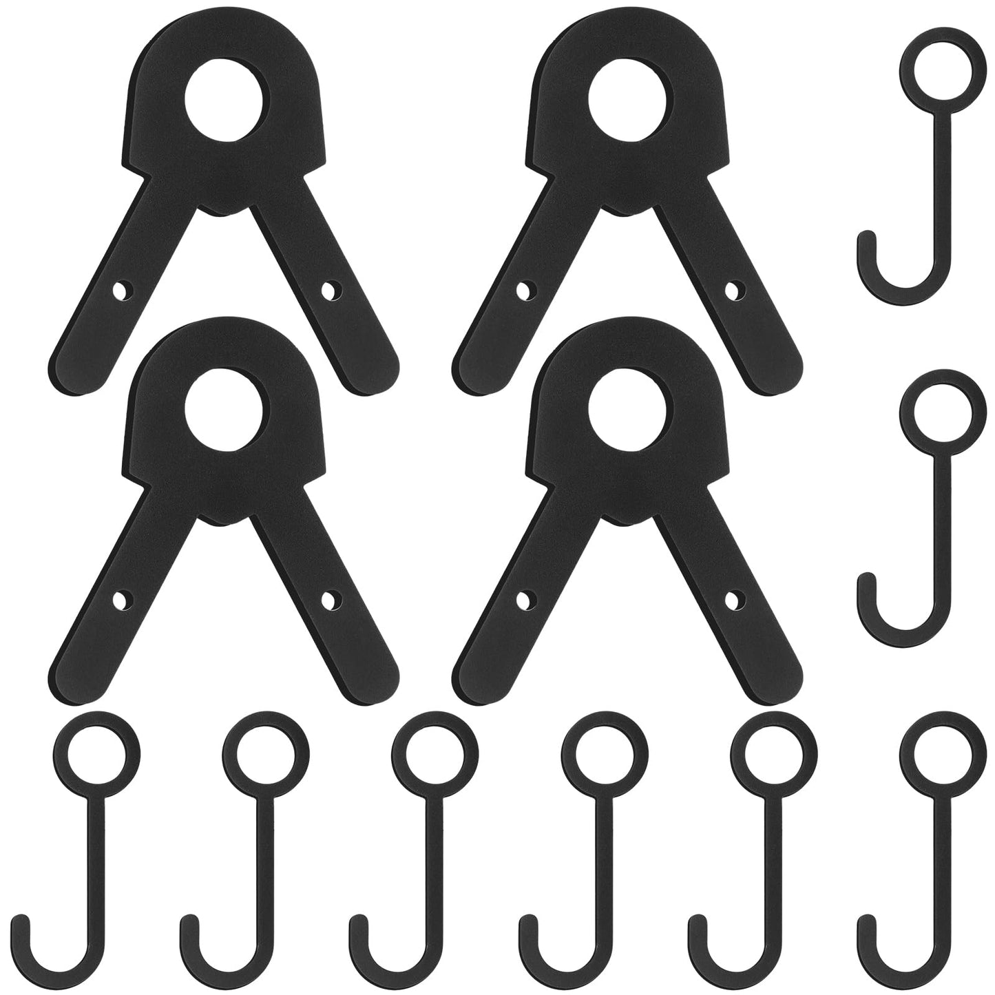 Jenaai 2 Sets Shooting Target Stand Kit Steel Hanger Holder DIY Gong Target Kit for 1 Inch Electric Metallic Tube Conduit(Black)