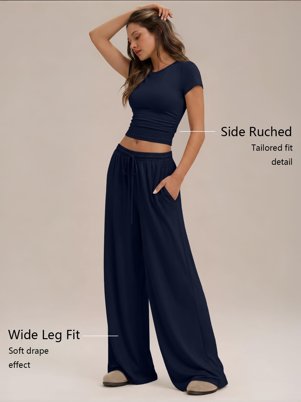 Trendy Queen Women's 2 Piece Matching Summer Lounge Set with Pockets