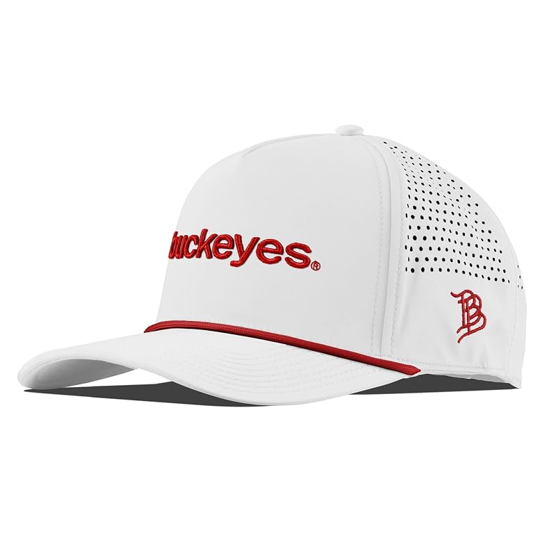 Ohio State Buckeyes 5 Panel Hat - White, Adjustable Snapback Men
