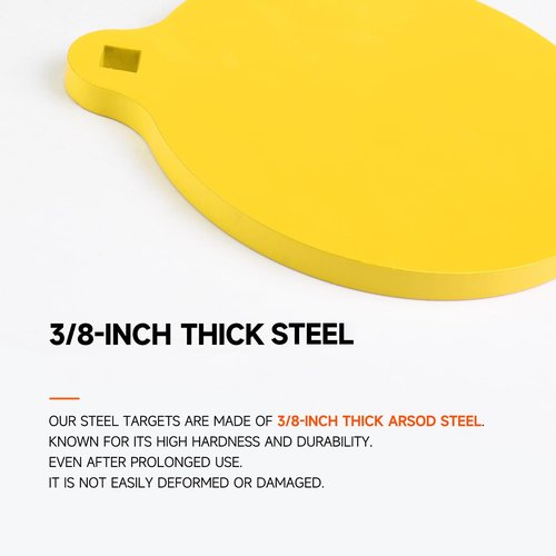 Steel Shooting Targets 1/2" Thick Metal Target for Outdoor Range and Shooting Practice-6in Neon Yellow