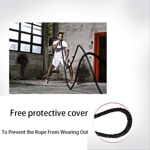 HayWHNKN 1.5''x50ft Battle Rope Heavy Battle Exercise Training Rope Dacron for Strength Training