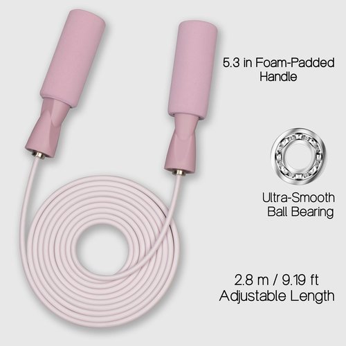 XYLsports Jump Rope for Fitness Adjustable Rope for Men, Women, and Kids Ideal for Cardio and Training Workouts (Pink)