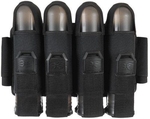 Empire Omega Paintball 4 Pod Harness Hook & Loop Strap with 4x140 Round Pods Package (Black)