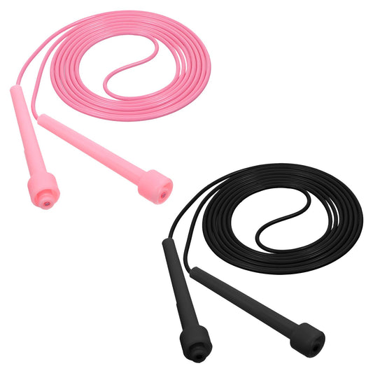 KFHENSOMR 2pcs Lightweight Adjustable Kids Jump Rope, Tangle-Free PVC Jumping Ropes, Multicolor Jump Ropes Bulk with Plastic Handles for Women Men Exercise Gym Fitness, Jumping Rope for Fitness