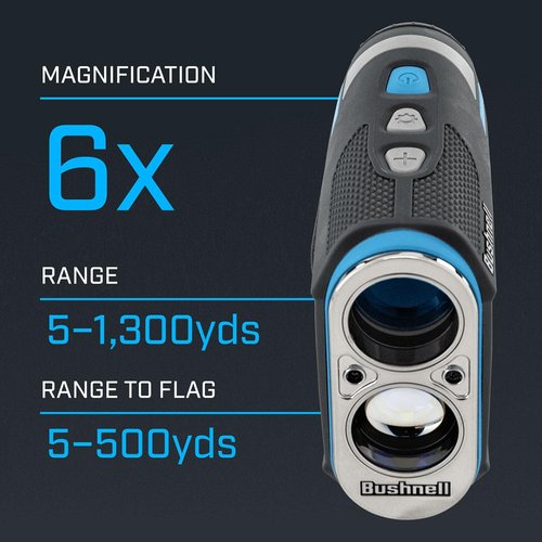 Bushnell Golf Tour Hybrid Onboard & Slope GPS Golf Rangefinder Bundle - PinSeeker with JOLT, 6X Mag with Premium Carrying Case, Microfiber Cloth, PlayBetter Microfiber Towel & Extra CR2 Battery