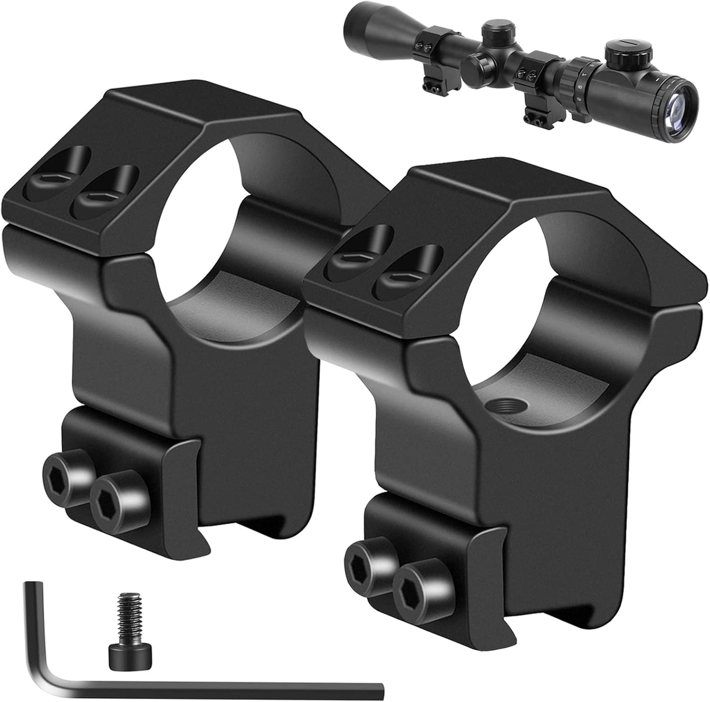 1'' Dovetail Scope Rings, 2 Pack High Profile or Medium Profile 1 Inch Scope Mount Rings for 11mm Dovetail Rails