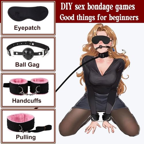 Adjustable Multifunctional Nylon 10 Piece Fashionable Combination Pink Outdoor Fitness Set, with Handmade Rope and Sleep Mask - D27-US