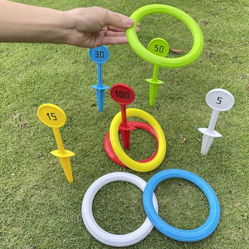 Outdoor Kids Ring Toss Game Set - Colorful Lawn Play for Ages 3+