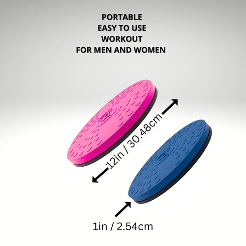 Core Trimmer Fitness 12" Waist Twisting Board for Exercise, Large Twisting Disc with Non-Slip Bottom, Ab Twister Board for Slimming and Strengthening Abs Hips & Thights Core Strength Training Full Body Toning Exercise Blue