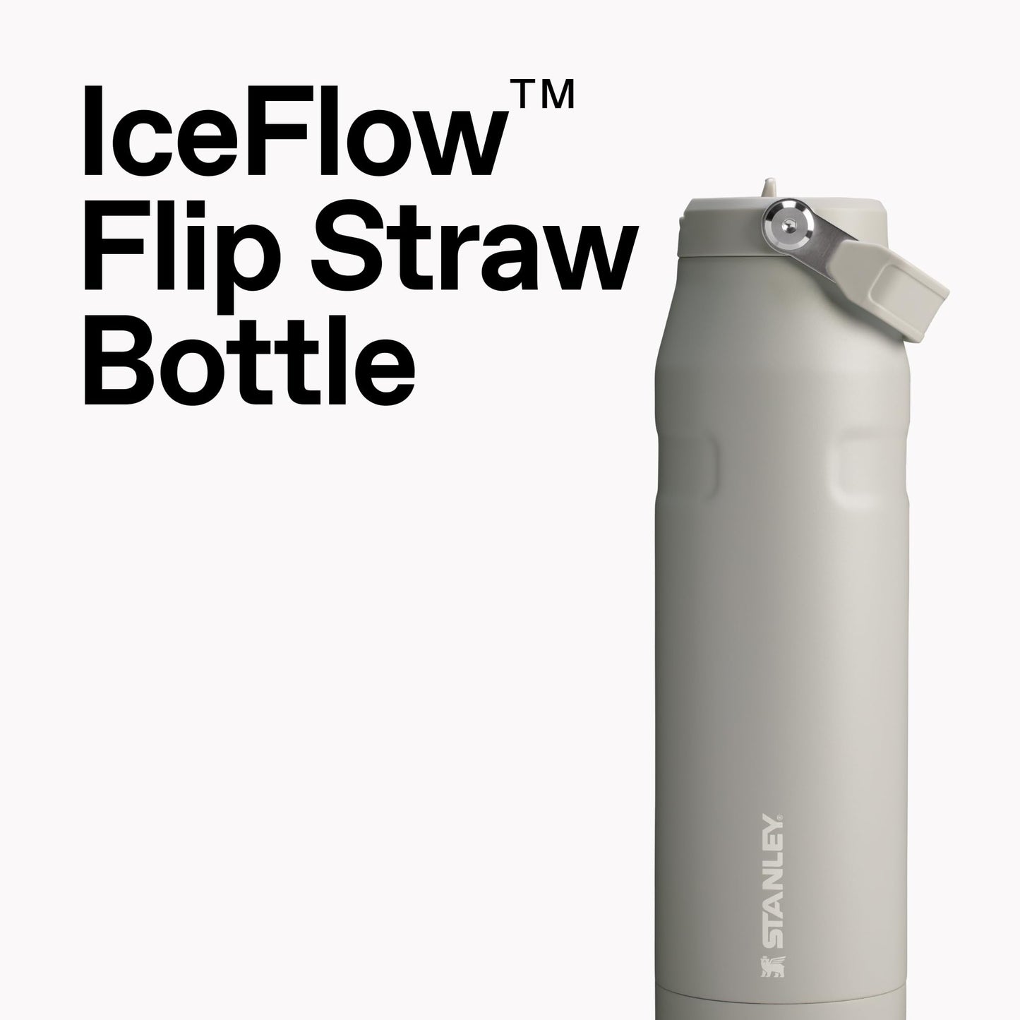 Stanley IceFlow Flip Straw 2.0 Water Bottle 50 OZ | Built-In Straw with Larger Opening | Lightweight & Leak-Resistant | Insulated Stainless Steel | BPA-Free | Ash
