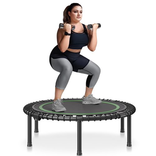 VEVOR Foldable Mini Trampoline, 40 Inch Fitness Rebounder, Max Load 330 lbs Exercise Trampoline, Stable & Quiet Indoor/Outdoor Workout, Adults