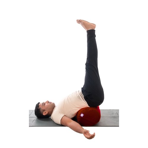 Round Yoga Bolster Maroon, Yogikuti bolster for restorative yoga, iyengar yoga bolster, supportive, handmade bolster