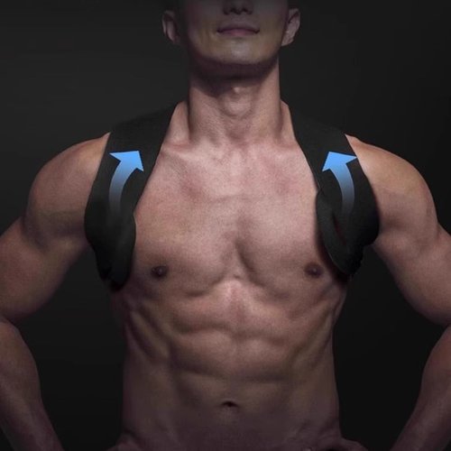 OLITE Fitness Heavy Shoulder Straps, for Weight Training, Bench Presses, Shoulder Training, Press Lifts, Chest Straight, Straight Back Correction, Open Shoulder Assist Straps (Black, Medium)
