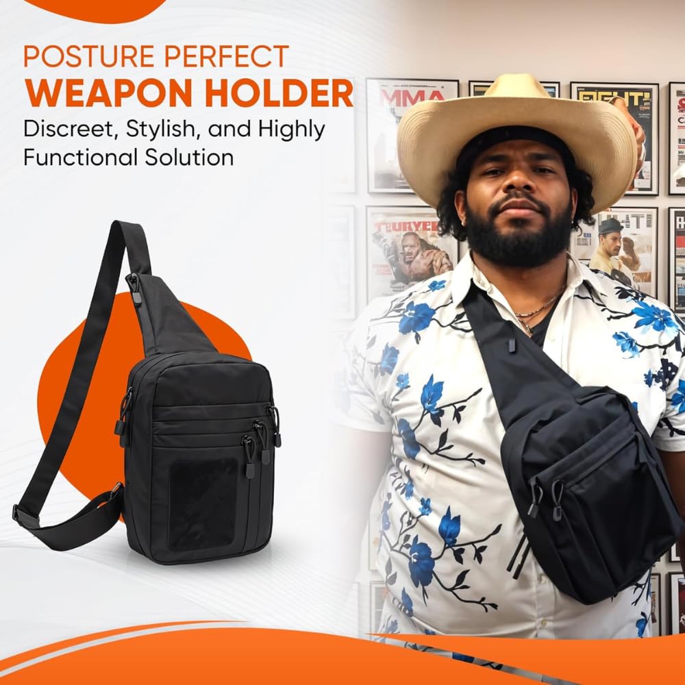 DINOSAURIZED Raptor Sling Bag Right Hand Tactical EDC Pack with Holster