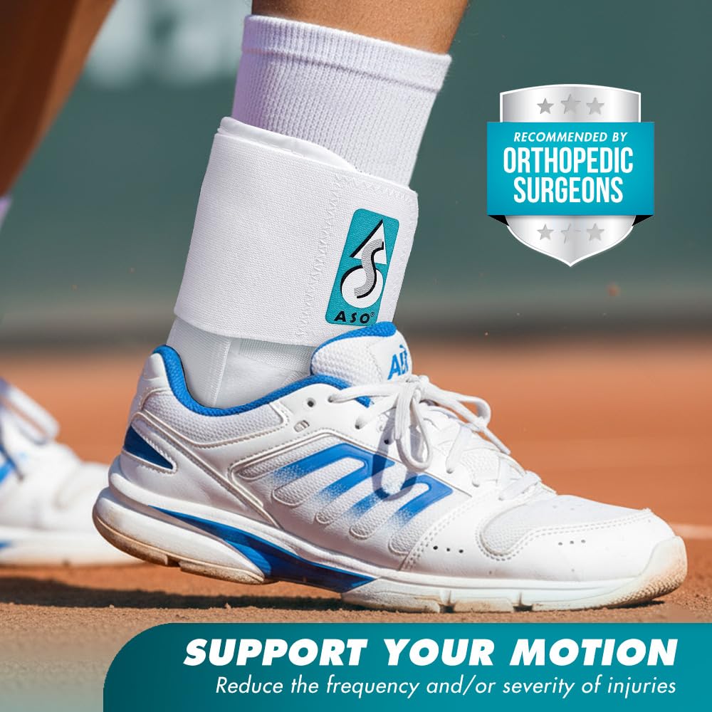 Med Spec ASO Speed Lacer (Medium, White) – Ankle Brace for Sprained Ankle and Peroneal Tendonitis, Orthopedic Ankle Support for Men, Women, Adults, Teens and Kids, Sports Injury Recovery, 223604