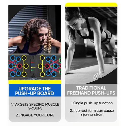 Saker Plus Foldable Push Up Board|Portable Pushup Bar|Push Up Handles for Floor|Workout Equipment for Men and Women|Strength Training|Home Gym Office