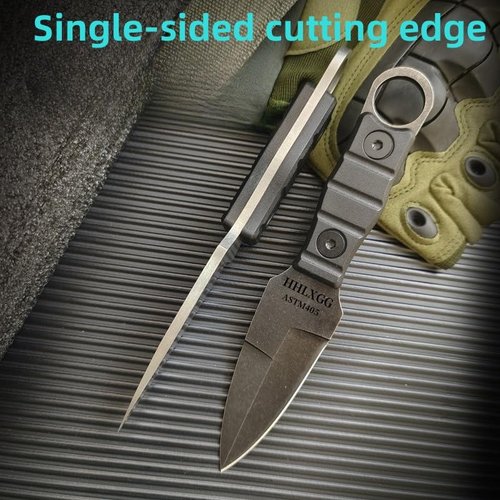 CrazyGorilla Tactical Fixed Blade Knife with Sheath, 6.57 inch Length, Single-Edge