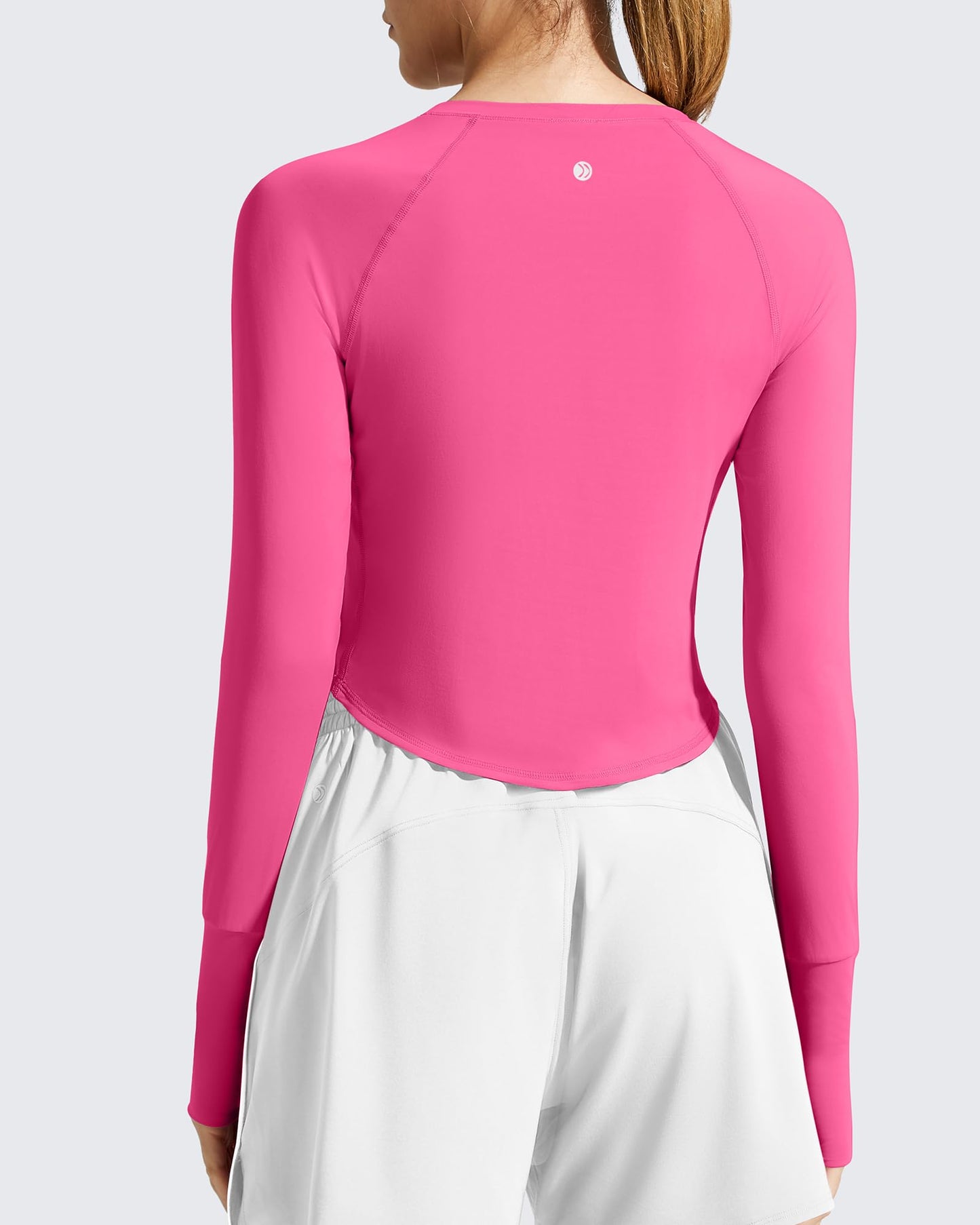 G4Free SPF Shirts for Women Long Sleeve Hiking UV Protection Lightweight Sun Shirt UPF 50+ Thumb Holes Workout Tops Runnings(Hot Pink,L)