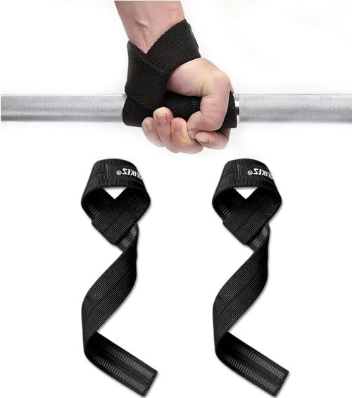 Weightlifting Wrist Straps, Padded Neoprene Lifting Straps for Powerlifting, Deadlifts, Strength Training, Bodybuilding, 18-inch Cotton for Enhanced Grip