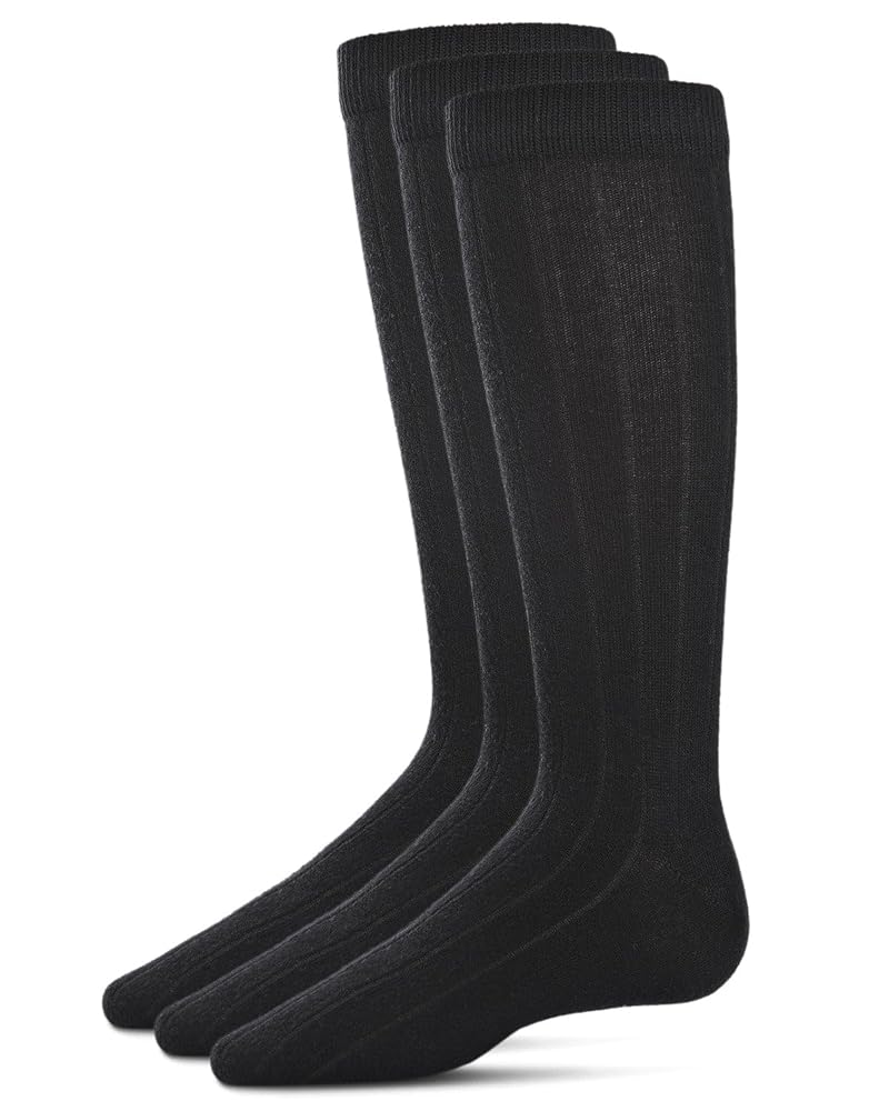 MeMoi 3 Pack Boys Crew Socks - Black Variation: 8-9