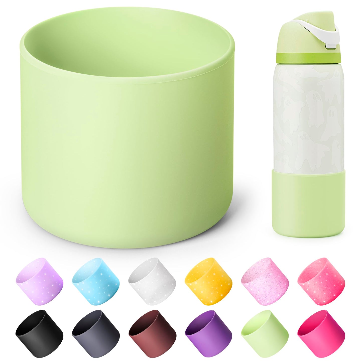 Diumepo Silicone Boot for Owala 32 oz Water Bottle, Anti-Slip Protective Sleeve, Boot Bottom Base (Green)