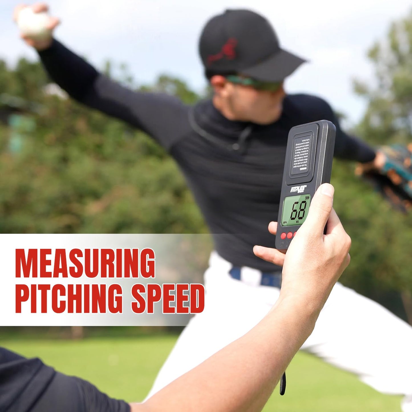 Rotatable Baseball Radar with Tripod,High-Speed Pitching & Swing Tracker,Accurate Speed Radar Gun with Memory Recall & LCD Display,Handheld or Hand Free Speed Sensors Equipment for All Baseball Player
