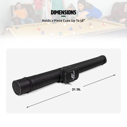 EastPoint Sports Billiards Equipment & Felt-Lined Pool Cue Case for Carrying 2-Piece Cue Sticks up to 58 Inches