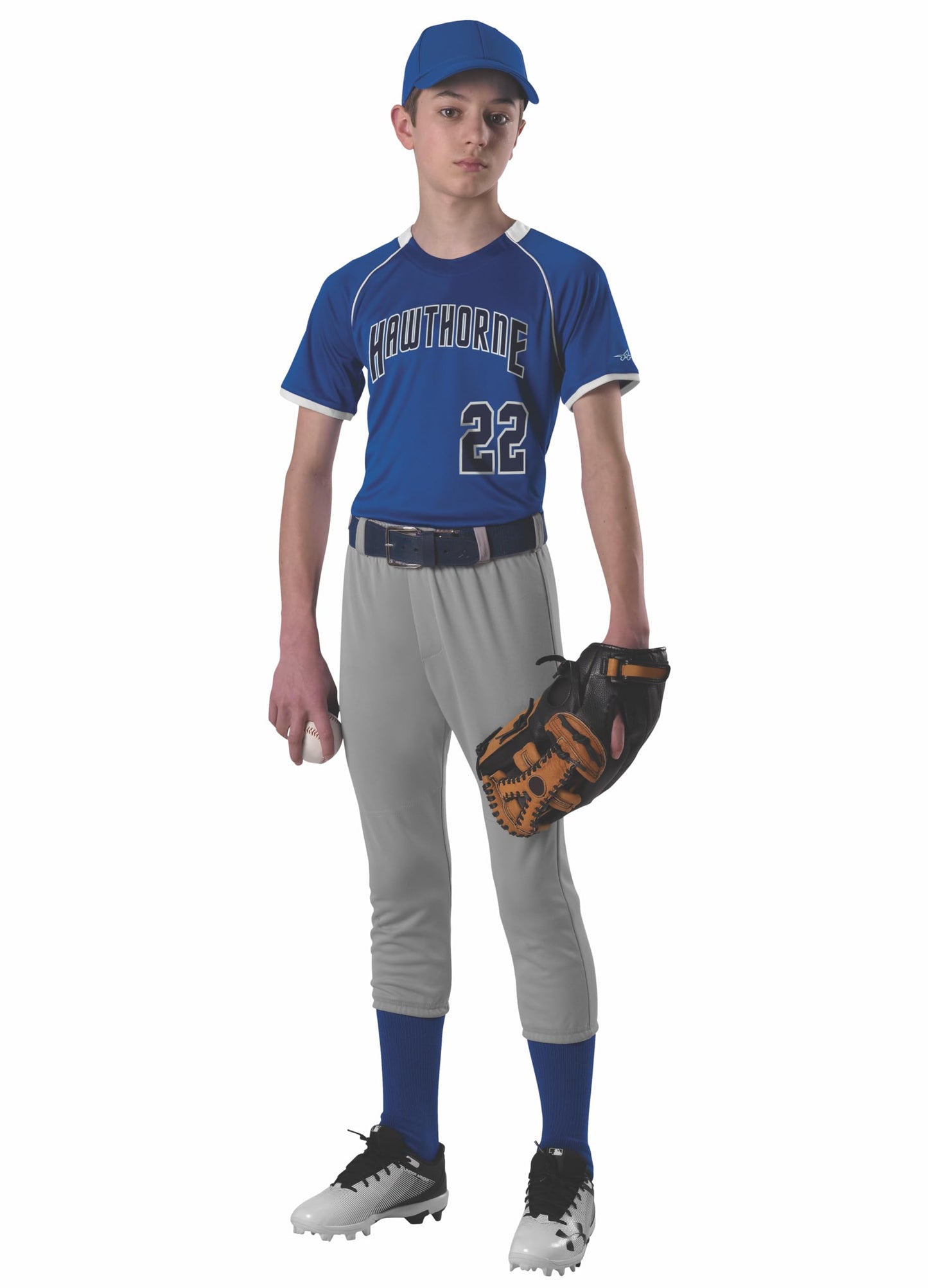 Alleson Athletic Youth Pull on Baseball Pants, Grey, Small