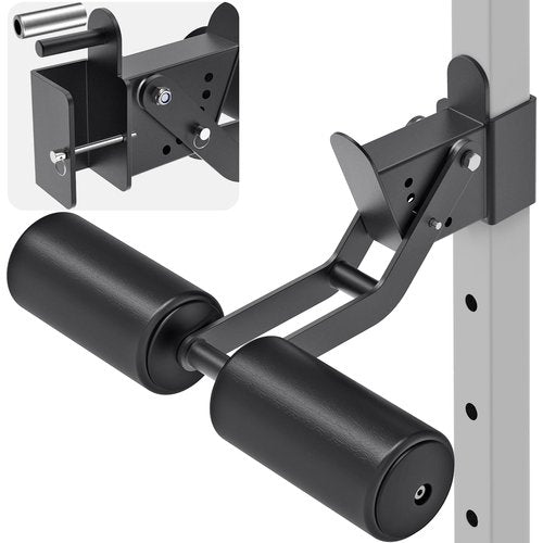 Nordic Hamstring Curl Squat Rack Attachment for 2" x 2" Power Rack with 1/2" or 1" Hole - Adjustable Leg Hold Down Attachment with Premium Leather Surface - for Ultimate Home Gym Experience
