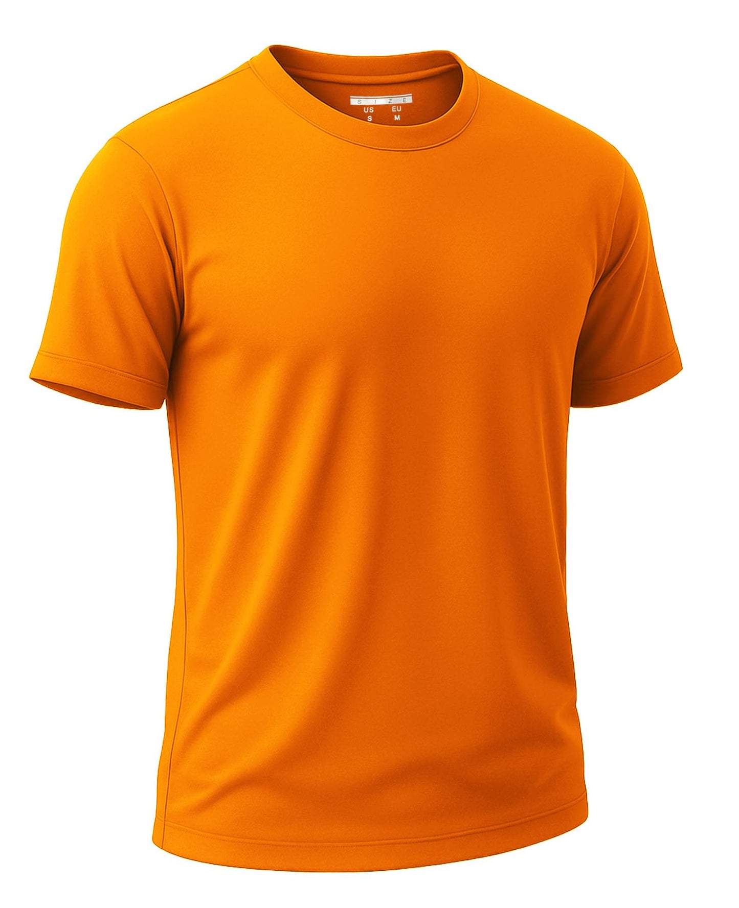 KINGFEN Men's Breathable Sun Protection Shirt Quick Dry Moisture Wicking Soft Comfortable Short Sleeve Outdoor Activewear Orange L