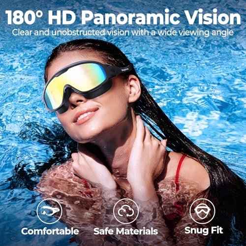 Adult Swim Goggles 2 Pack, Anti-Fog 180¡Æ Wide View UV Protection Pool Swimming Goggles for Adult Youth Men Women