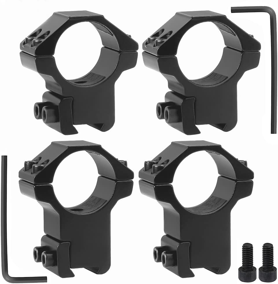 1'' Dovetail Scope Rings, 2 Pack High Profile or Medium Profile 1 Inch Scope Mount Rings for 11mm Dovetail Rails