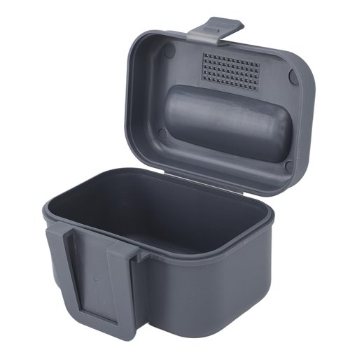Fishing Live Bait Box, Fishing Bait Station Plastic Heat Resistant Perforated Cover Array Design Bait Bucket with Aerator Grey for Fishing Enthusiasts