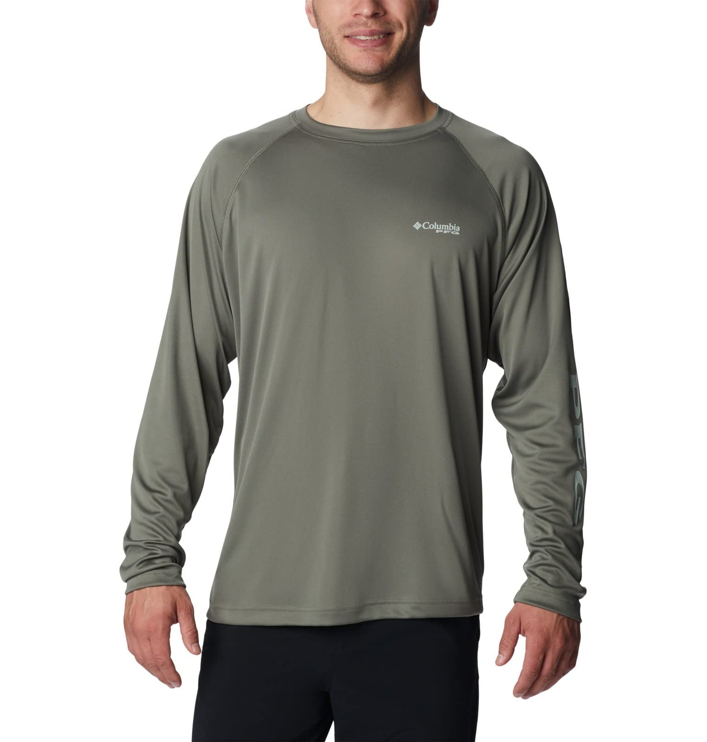 Columbia Men's Terminal Tackle Long Sleeve Shirt, Cypress/Cool Green Logo, 2X Tall