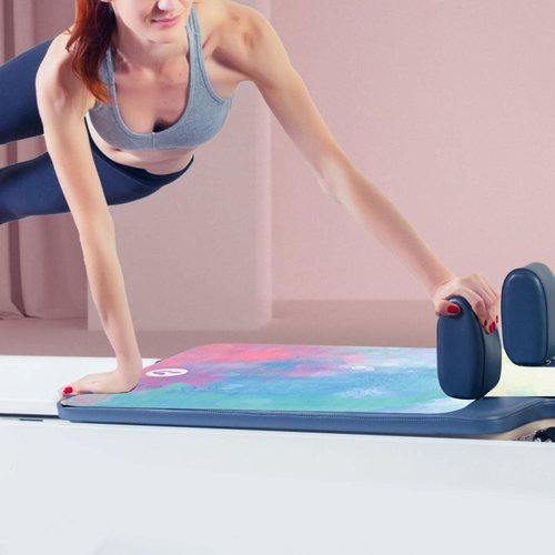 Anti Slip Pilates Reformer Mat, Fitness Gym Mat Rubber Backing Small Printed Soft Pilates Reformer Cover for Indoor Outdoor Accessories, Style B