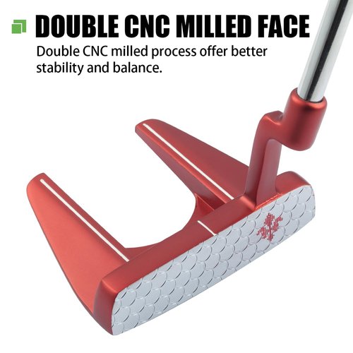 MAZEL Tour GS Men's Golf Putter,Right Handed,Golf Head Cover Included (GS3-Red Grip)