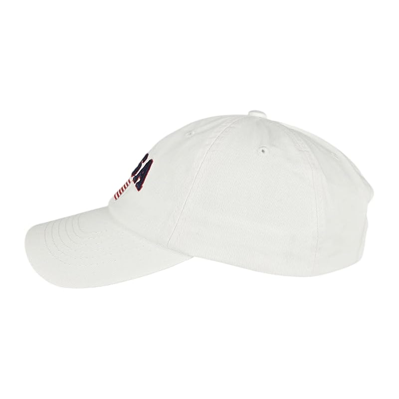 Embroidered USA Flag Baseball Cap - White, One Size (Variation: White With USA Flag)