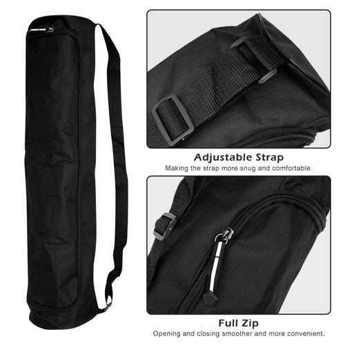 Loyanger Yoga Mat Bag, Full Zip Exercise Yoga Mat Carrier Bag with Adjustable Strap, Yoga' Mat' Carry Bags Pilates Bags for Women & Men(COLOR:Black)