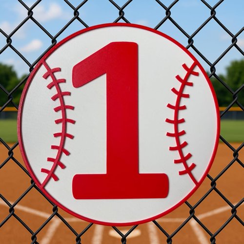 Baseball Field Number Sign – 11"x11", Easy Install, All-Surface Mount, All-Weather, Non-Rusting PETG, Perfect for Dugouts & Fields, Made in USA