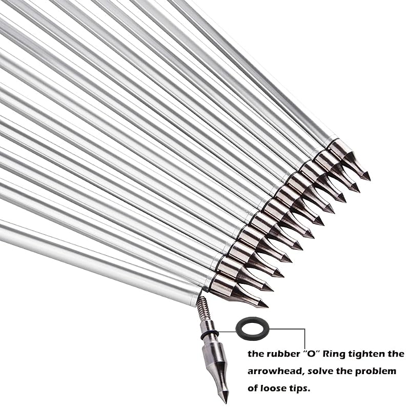 31in Aluminum Archery Arrows 500 Spine with Removable 100gr Tips, Turkey Feather Fletching - 6/12 Pack (Variation: Yellow)
