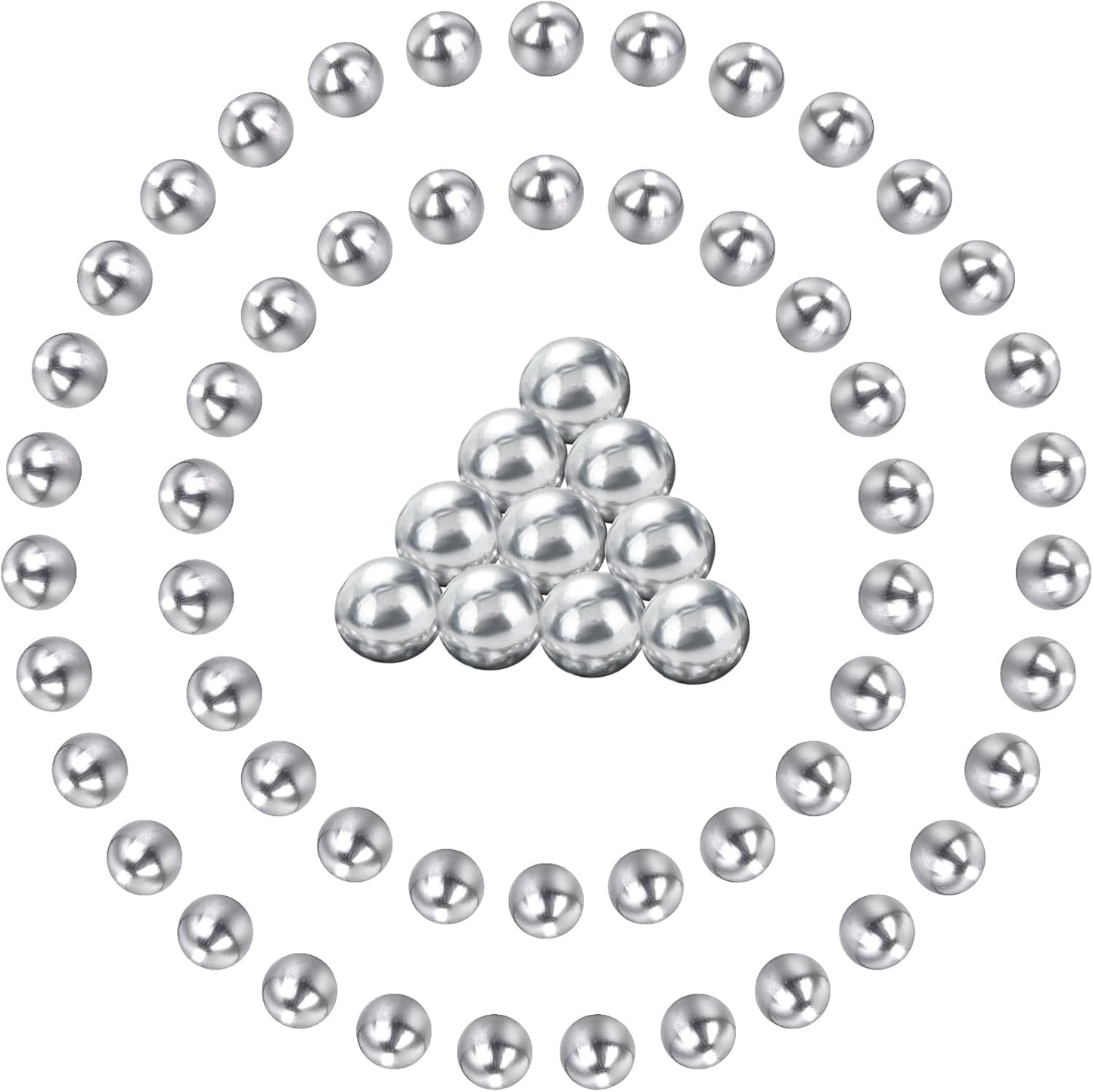 100 Pieces .43 Caliber Aluminum Paintball Ammo 1.8 Grams Solid Resuable Seamless Paintball Powerful for Shooting Training Practice Fit for T4E Walther PPQ/ TPM1 and Glock17/G17 (Silver)