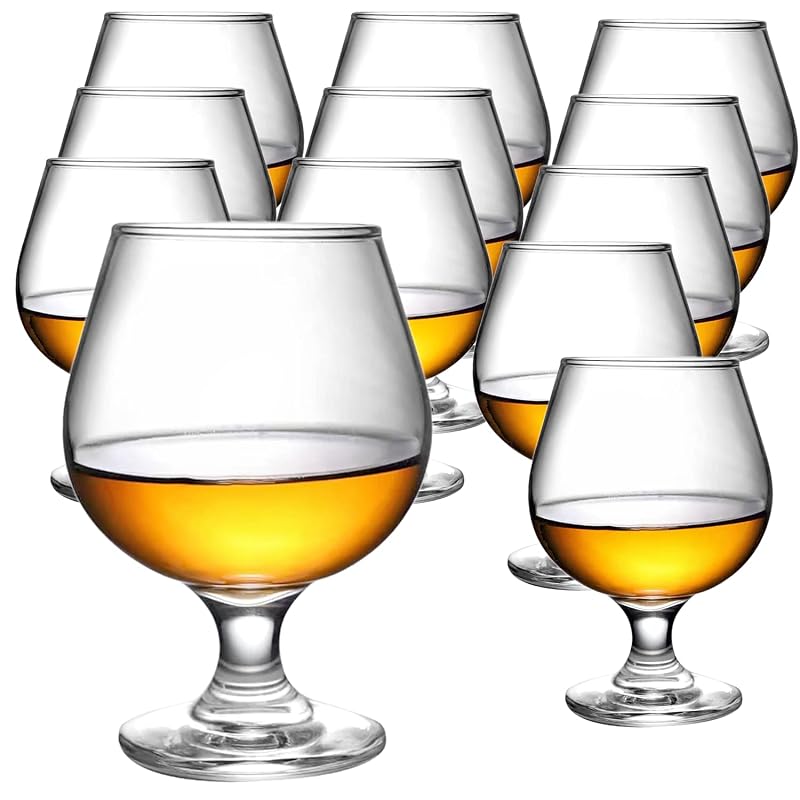 Brandy Snifter Glasses Set of 12 - 11 oz Clear Crystal Stemware